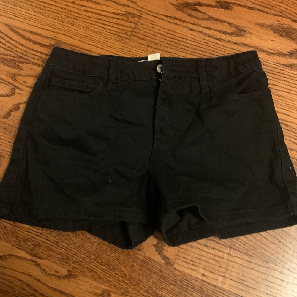 Black jean shorts